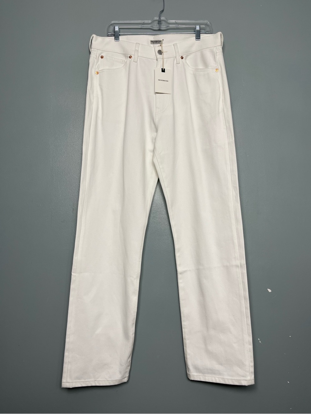 Knickerbocker NWT Straight Leg High Rise White Denim Jeans Women’s Size 34